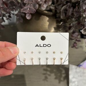 Stud and hoop rhinestones earrings